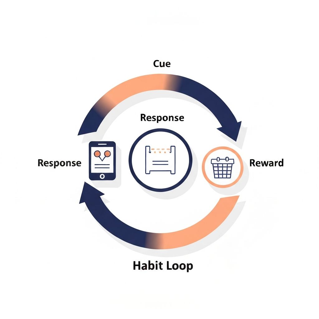 Circular diagram of habit formation loop